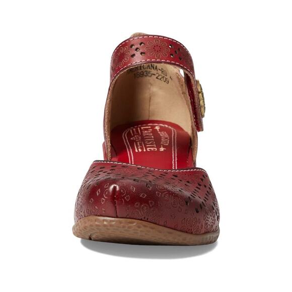 L’Artiste by Spring Step Womens Americana Wedge Mary Jane Shoe -- Red, 35M NEW - Picture 2 of 5